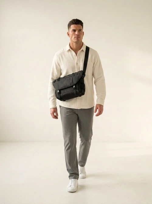 Utility Techwear Messenger Bag - Durable Crossbody Sling