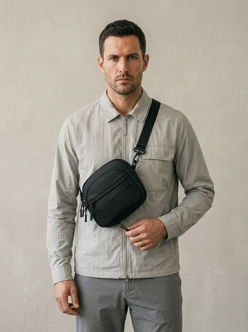 Compact Black Crossbody Bag - Everyday Messenger
