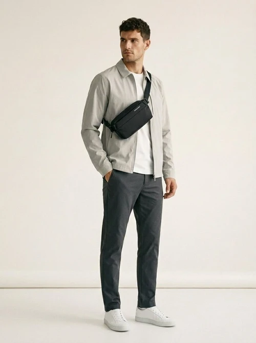 Men's Black Crossbody Sling Bag Chest Pack