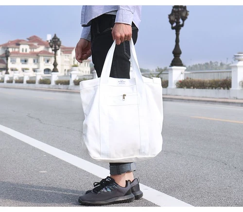 Bolso tote unisex de lona - Se puede llevar al hombro o cruzado.
