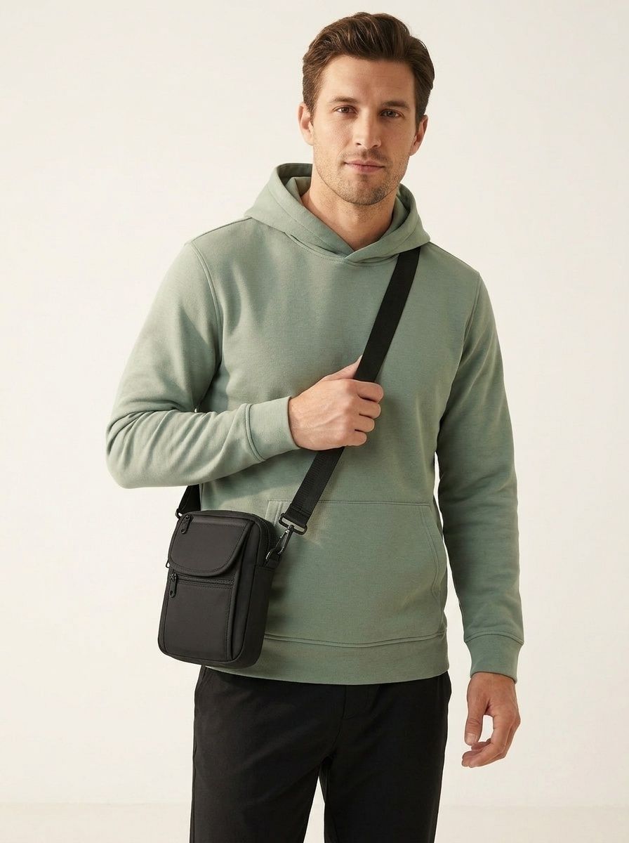 Men's Compact Crossbody Bag - Durable Shoulder Messenger