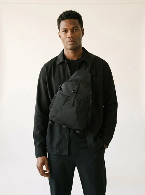 Black Casual Sling Bag - Travel Crossbody Chest Pack