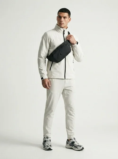 Men's Black Sling Bag - Waterproof Crossbody Chest Pack