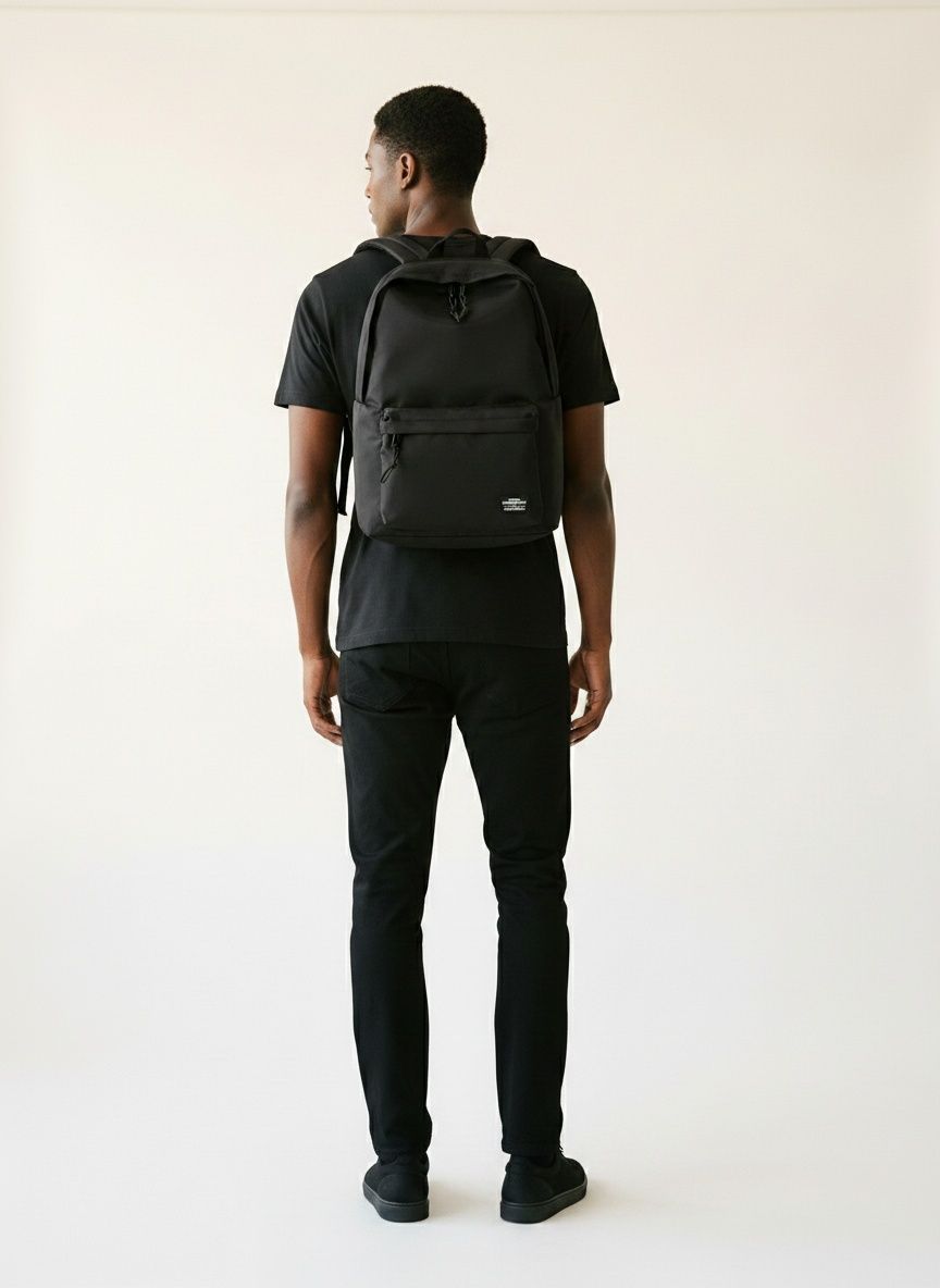 Minimalist Black Everyday Backpack for Men & Women