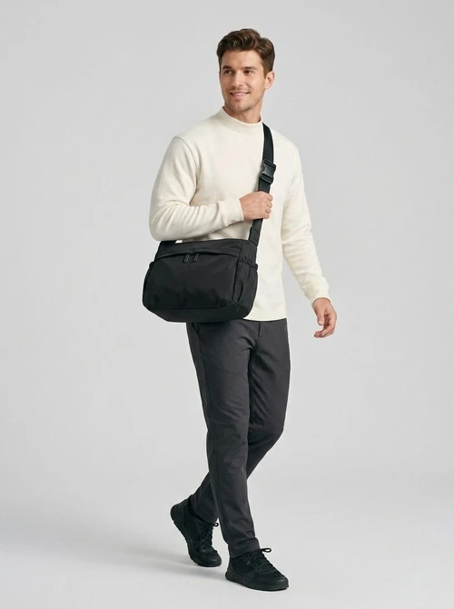 Casual Nylon Crossbody Bag - Multi-Pocket Messenger