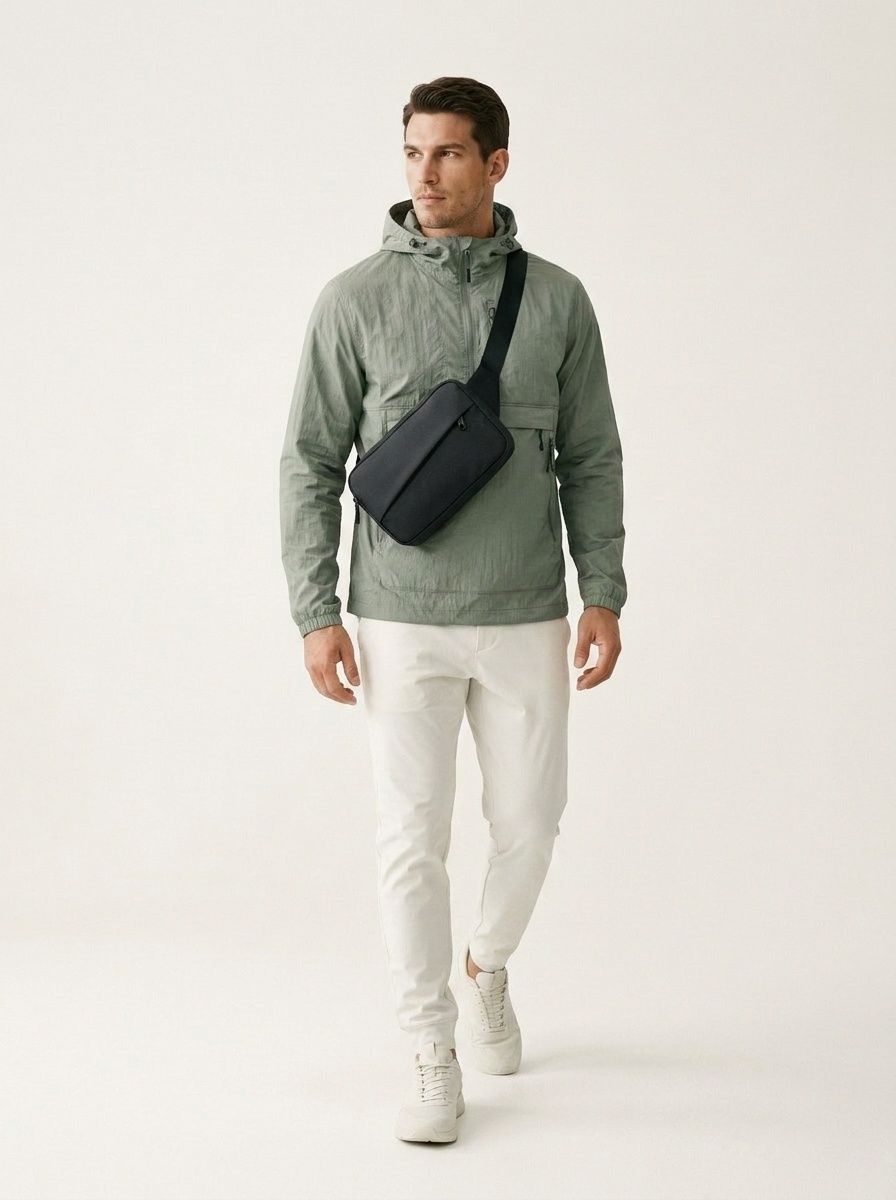 Men's Minimalist Crossbody Sling Bag - Waterproof Chest Pack