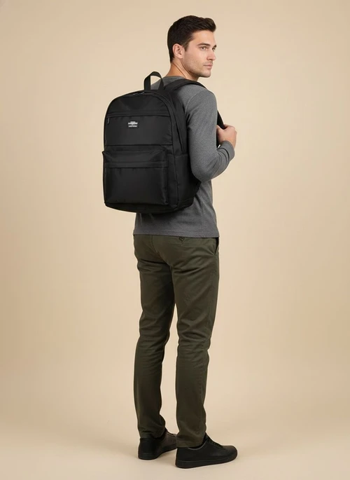 Durable Black Casual School & Travel Backpack