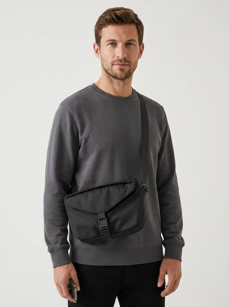 Minimalist Techwear Crossbody Bag - Men's Sling Pack