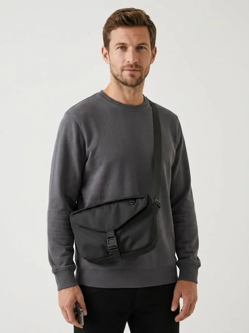 Minimalist Techwear Crossbody Bag - Men's Sling Pack