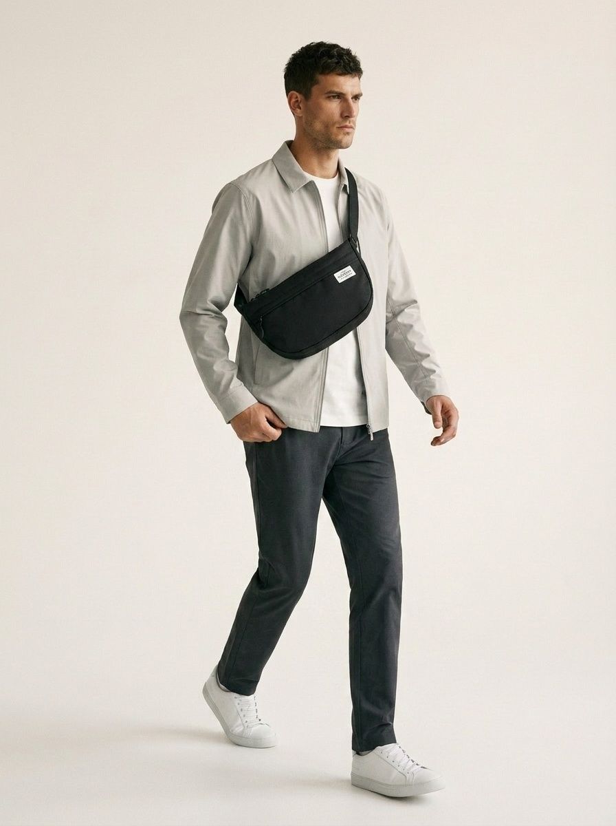 Sleek Black Crossbody Bag - Everyday Messenger