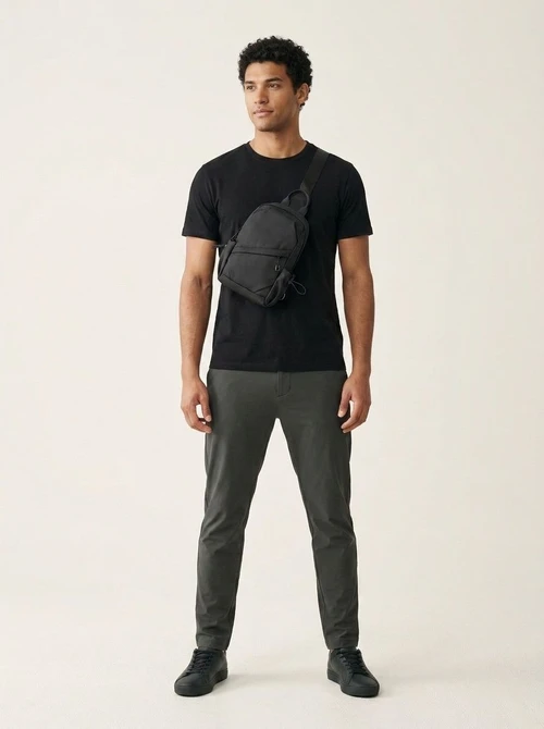 Men's Lightweight Black Crossbody Sling Bag