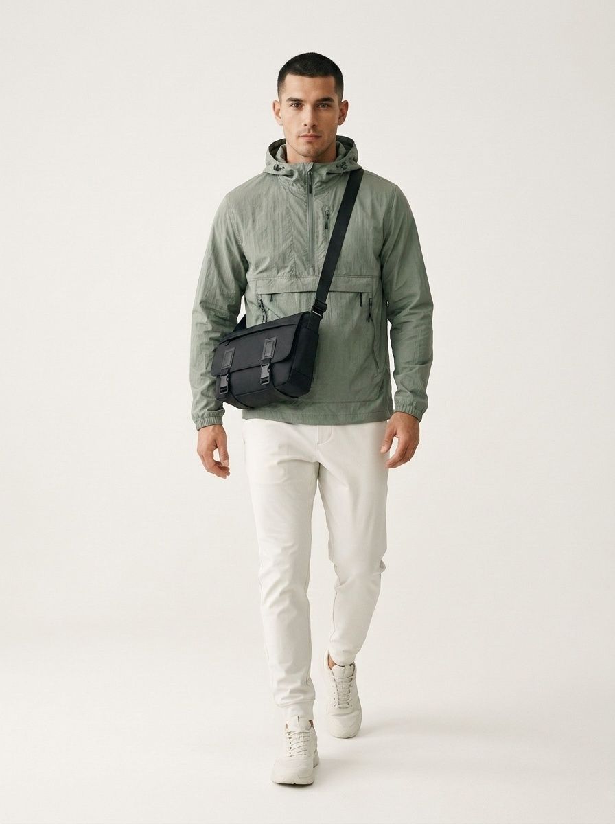 Men's Matte Black Messenger Bag - Tech Crossbody