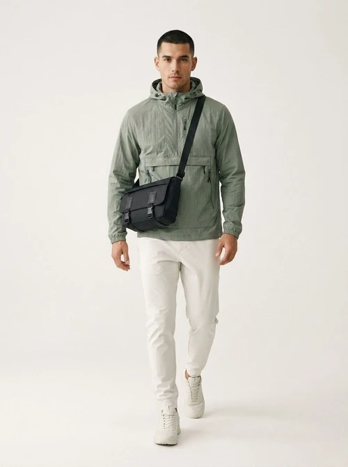 Men's Matte Black Messenger Bag - Tech Crossbody