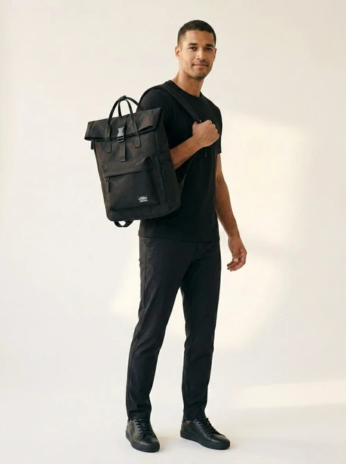 Modern Roll-Top Laptop Backpack - Durable & Stylish