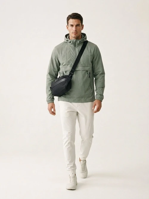 Sleek Matte Black Crossbody Sling Bag for Men & Women