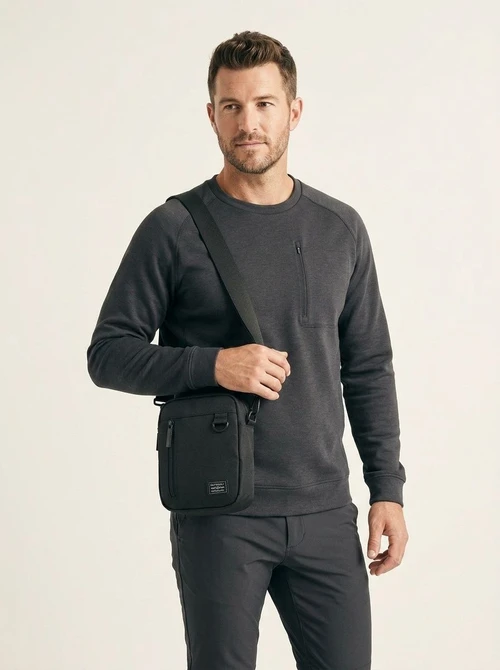 Men's Casual Black Crossbody Bag - Small Shoulder Messenger