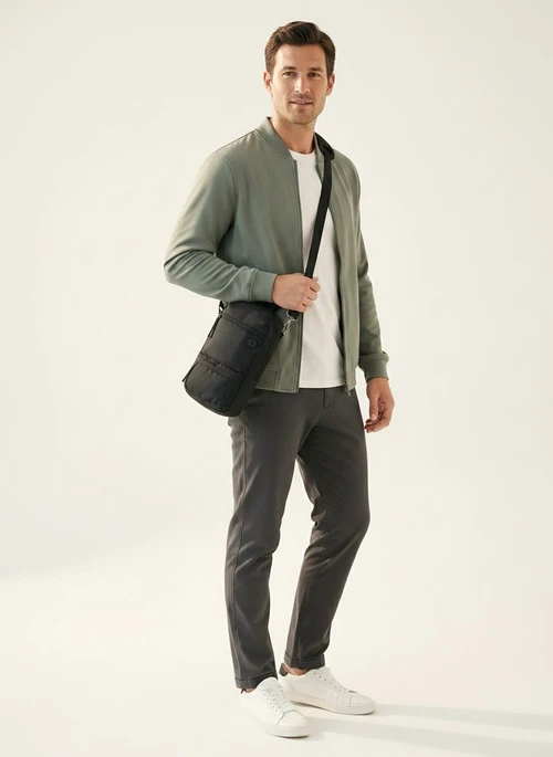 Men's Black Crossbody Sling Bag - Lightweight & Durable