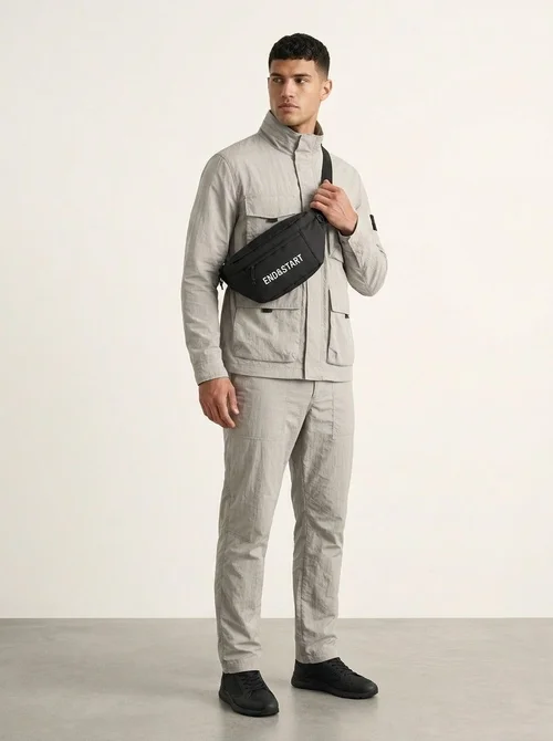 Sleek Black Sling Bag Waist Pack
