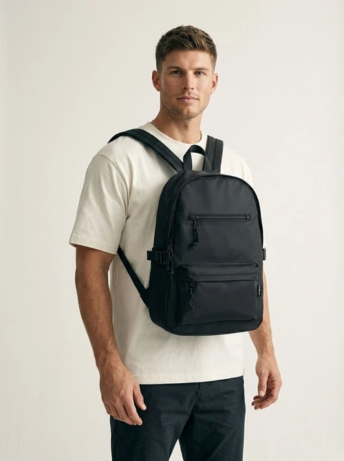 Sleek Black Laptop Backpack for School & Travel