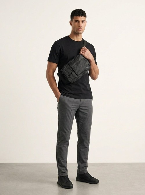 Men's Black Camo Crossbody Sling Bag - Tactical Style