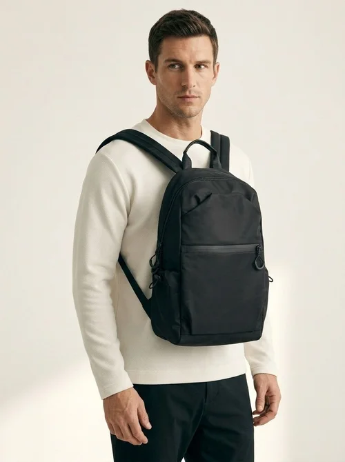 Sac à dos noir décontracté pour ordinateur portable - Sac de voyage et de tous les jours