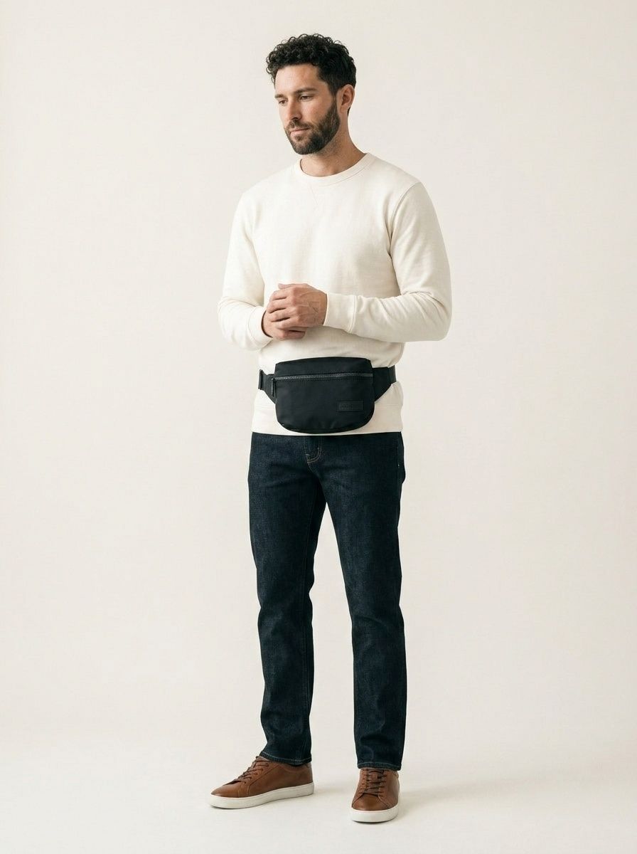 Black Crossbody Fanny Pack - Versatile Style