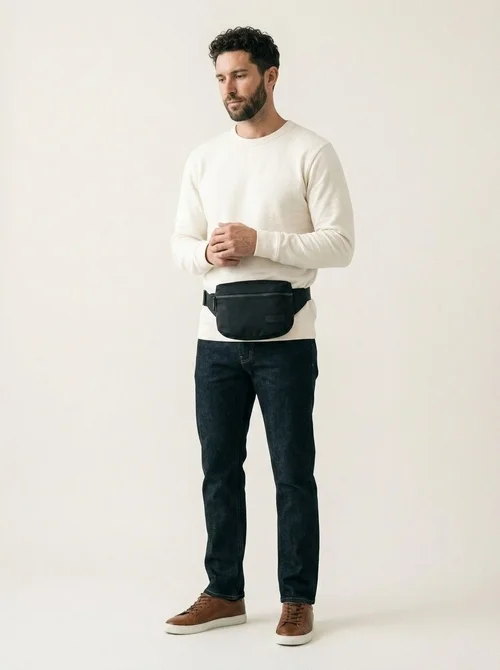Sac banane bandoulière noir - Style polyvalent
