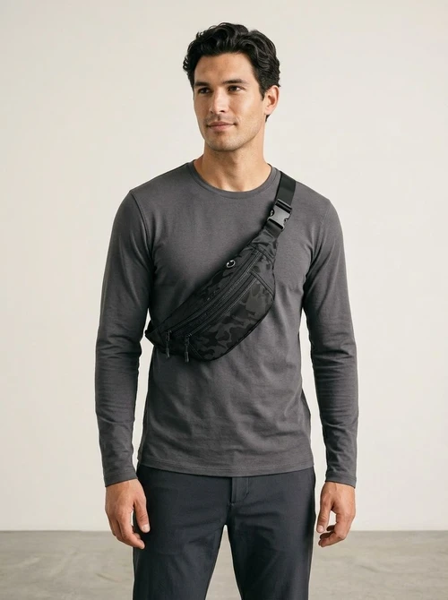 Sporty Camo Sling Bag - Versatile Chest & Waist Pack