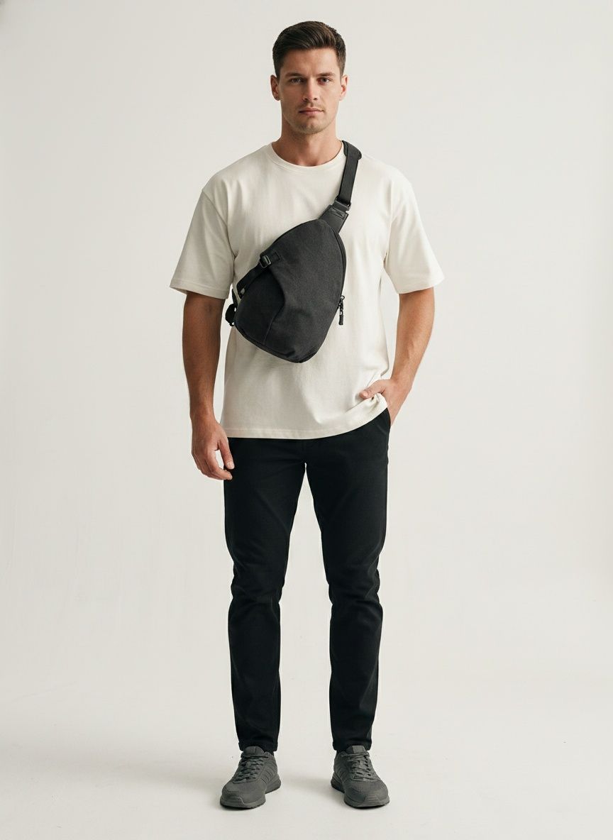 Men's Canvas Sling Bag - Crossbody Chest Pack
