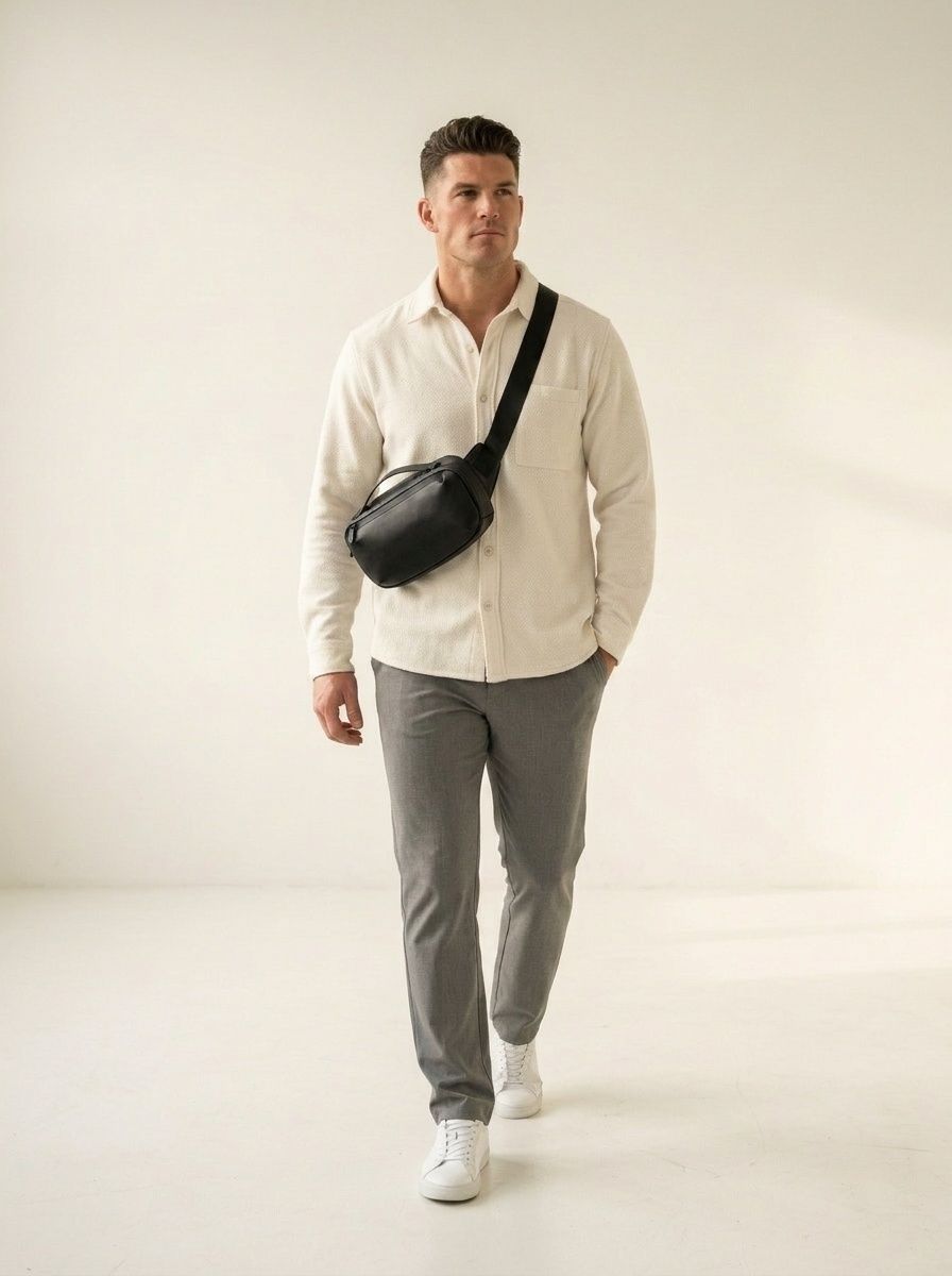 Matte Black Versatile Sling Bag with Top Handle