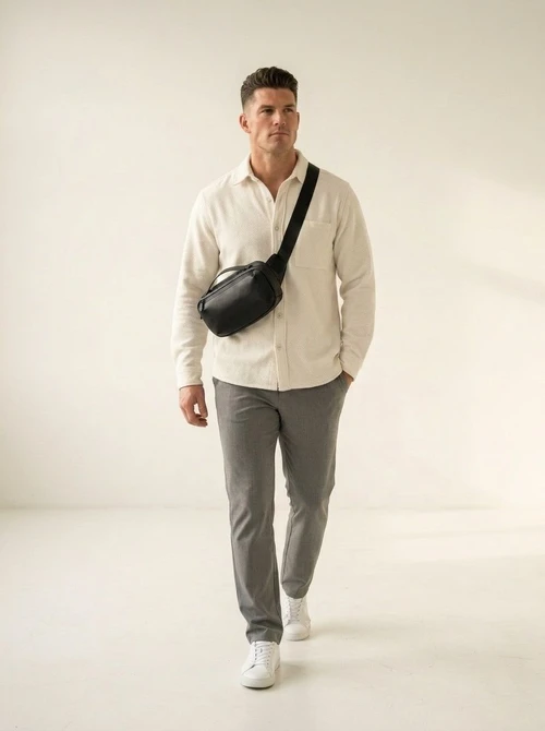 Matte Black Versatile Sling Bag with Top Handle