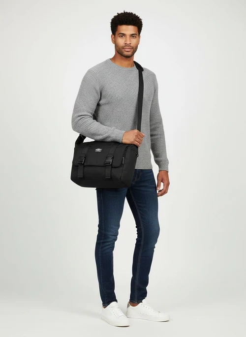 Men's Casual Black Messenger Crossbody Shoulder