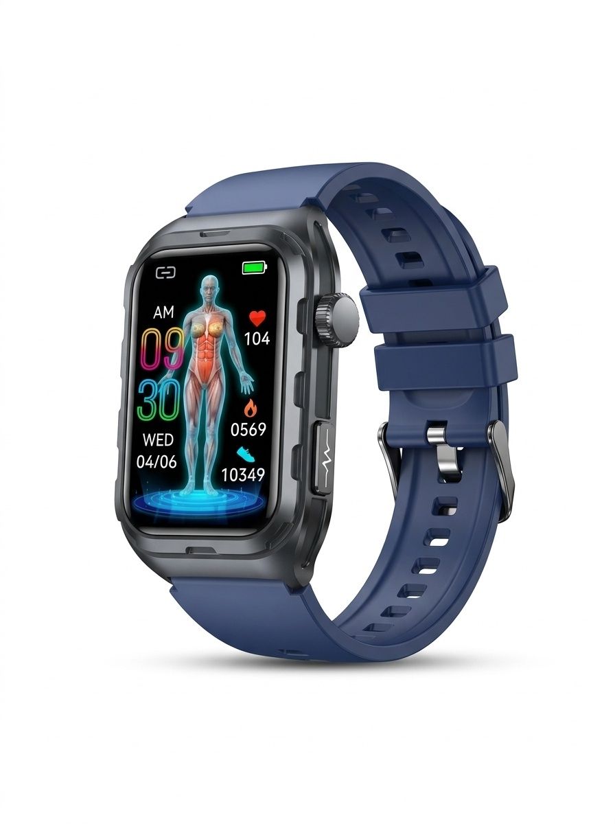 TK79 ECG Smart Watch with Rectangular AMOLED Display & Health Tracker