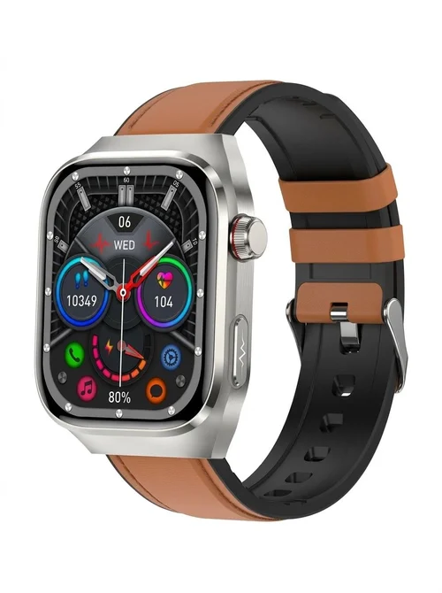 Montre connectée TK16 avec écran AMOLED carré, ECG et appels Bluetooth