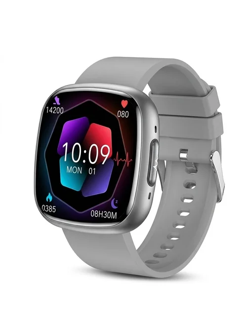 Curved AMOLED Smart Watch with ECG, Blood Pressure & Fitness Tracker
