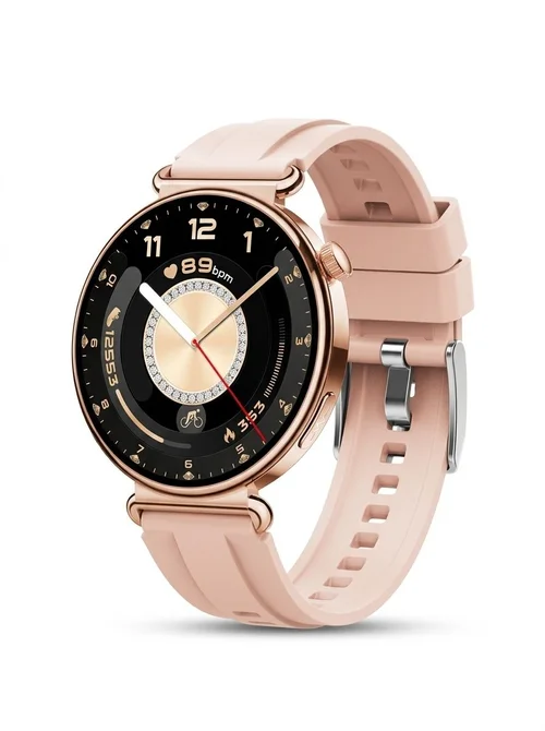 Women's ECG Smart Health Watch with Round AMOLED Touchscreen