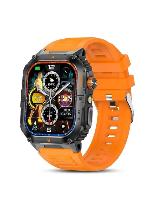 Rugged Sports Smart Watch for Men with Large HD Screen & BT Calling