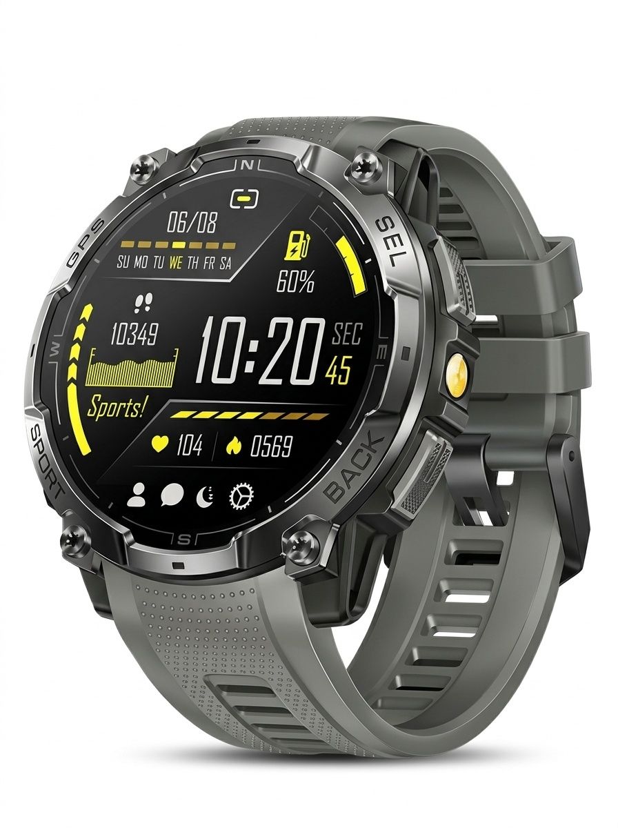 K78A GPS Sports Smart Watch with Round AMOLED Display, 3ATM & BT Call