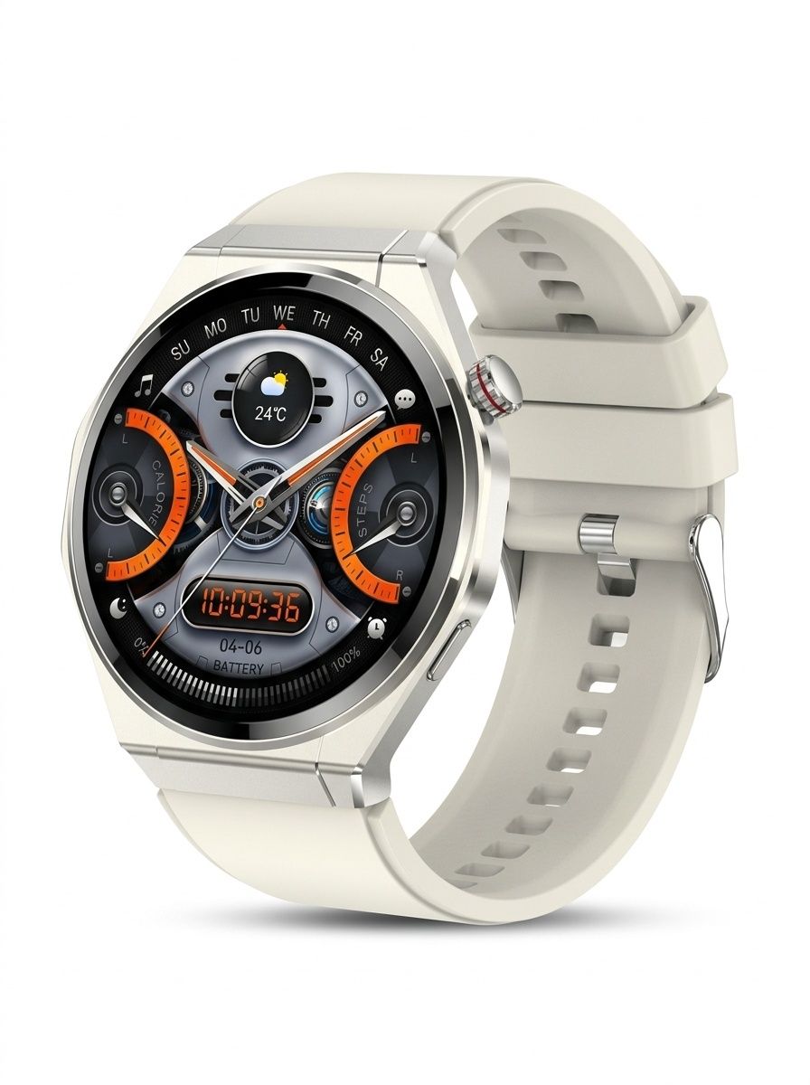AMOLED Smart Watch with Round Display, Bluetooth Calling & Fitness Tracker
