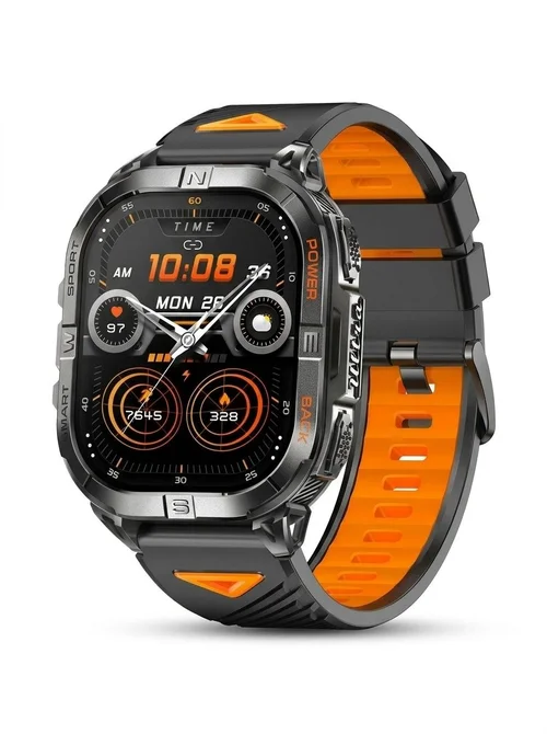 K72 Rugged GPS Sports Smart Watch with Rectangular AMOLED Display & BT Call