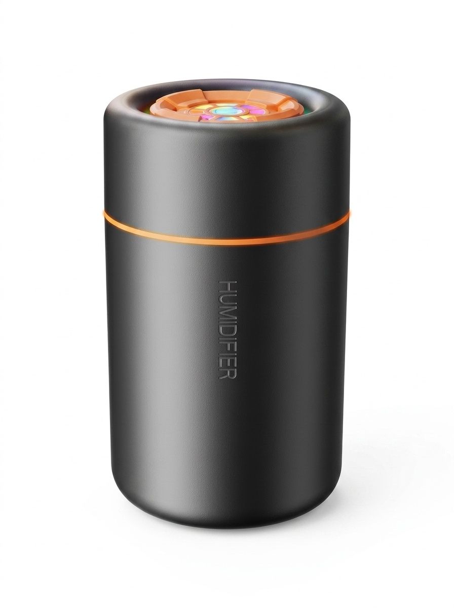 Mini humidificador portátil USB y difusor de aceites esenciales, purificador de aire silencioso de niebla fina con luz LED vibrante para el hogar, la oficina, el dormitorio y el coche.