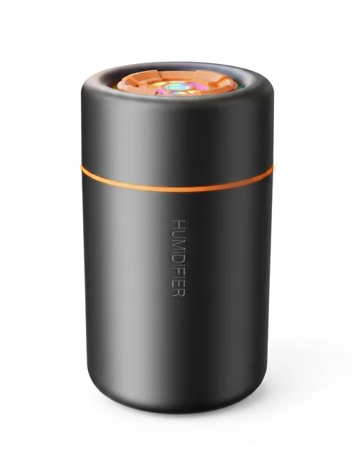 Mini humidificador portátil USB y difusor de aceites esenciales, purificador de aire silencioso de niebla fina con luz LED vibrante para el hogar, la oficina, el dormitorio y el coche.