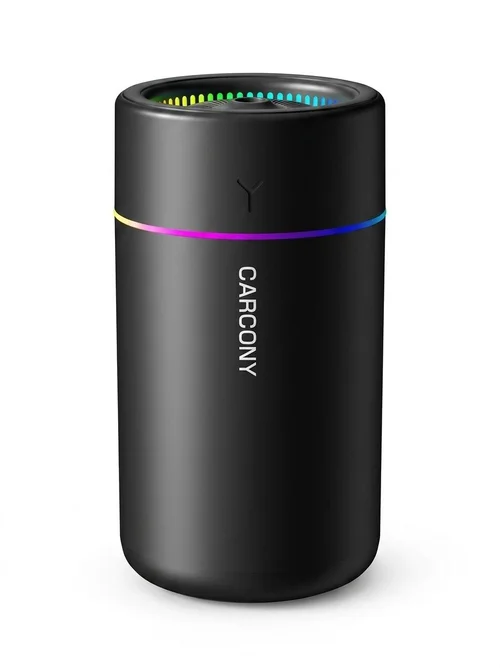 Mini humidificador portátil USB y difusor de aceites esenciales, 280 ml, generador de niebla silencioso con luz nocturna RGB para aire fresco e hidratación de la piel, hogar, oficina, coche.