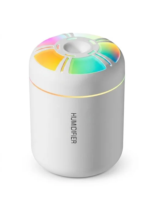 Humidificador USB mini Aurora, difusor de aire portátil de 180 ml con luz nocturna LED de 7 colores, niebla fina silenciosa de 40 ml/h para el hogar, la oficina, el dormitorio y el coche.