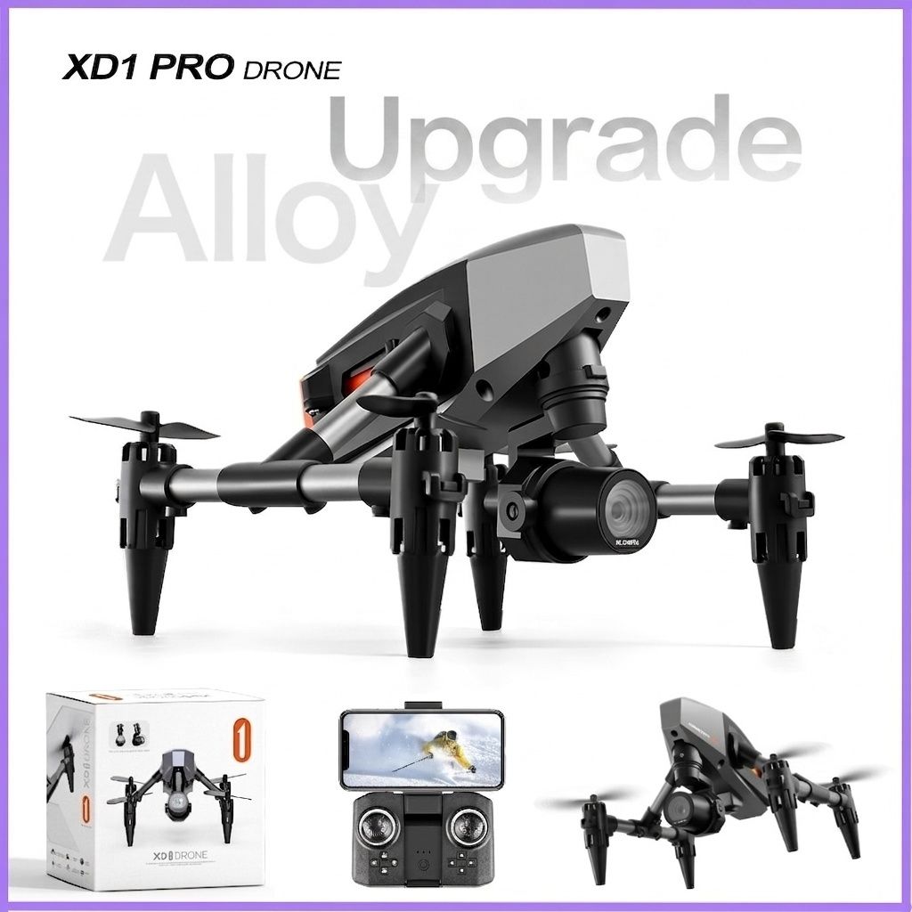 XD1 PRO Drone with 4K/6K/8K High-Resolution Camera, Advanced Optical Flow Positioning, Durable Alloy Body RC Quadcopter