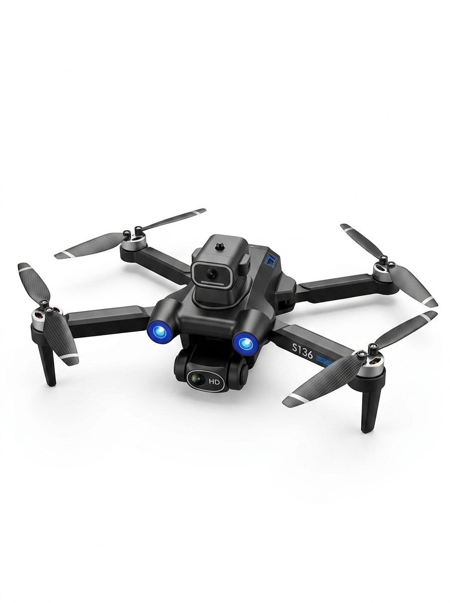 S136 GPS Drone with HD Dual Camera, Brushless Motor, 360° Infrared Obstacle Avoidance, Smart Return-to-Home