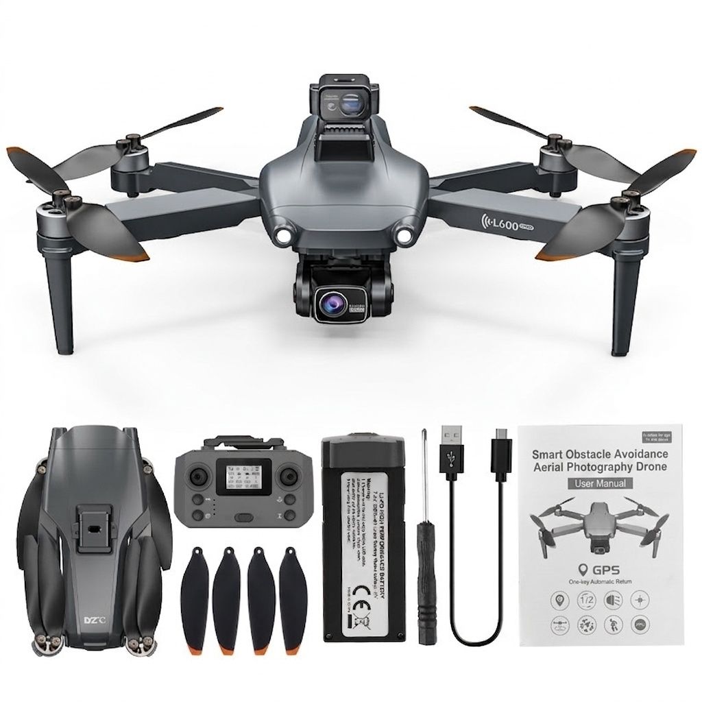 L600 Pro 4K GPS Drone with 360° Obstacle Avoidance, Brushless Motor, GPS Auto Return, Foldable RC Quadcopter