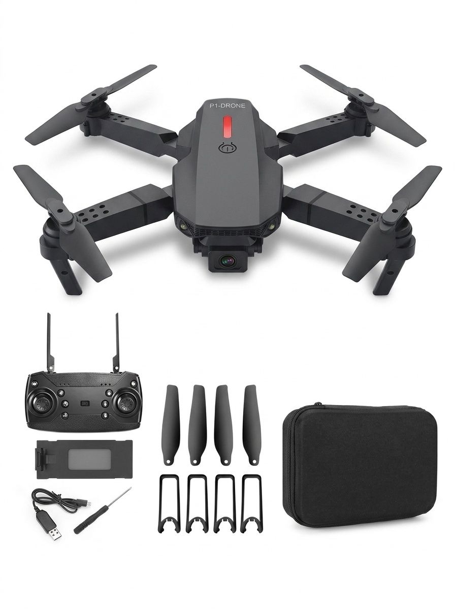 E88 EVO Foldable Drone with Dual HD Camera, Brushless Motor, Optical Flow Hovering, Long Flight Time Quadcopter