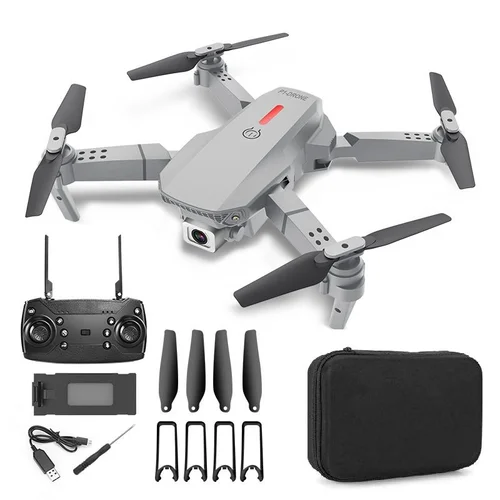 E88 EVO Foldable Drone with Dual HD Camera, Brushless Motor, Optical Flow Hovering, Long Flight Time Quadcopter