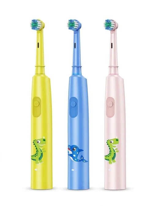 Kids Sonic Electric Toothbrush, Animal Design, 8 Replacement Heads, Travel Case